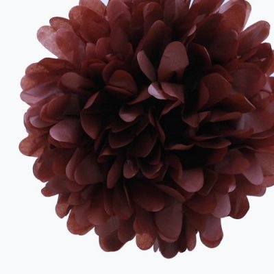 Déco Salle Mariage Boule Pompon Papier de Soie Chocolat 35 cm 