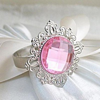 Mariage thme conte de fe  - Rond de serviette mariage bague diamant rose : illustration