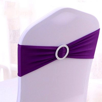 Ceinture de chaise lycra  - Noeud de chaise mariage en lycra pourpre : illustration