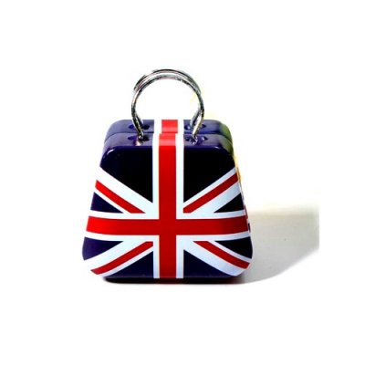 ARCHIVES  - Boite à dragées valise britannique drapeau de l'Angleterre : illustration