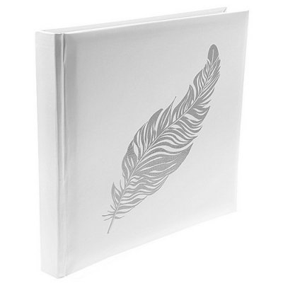ARCHIVES  - Livre d'Or Blanc Plume Gris Argent : illustration
