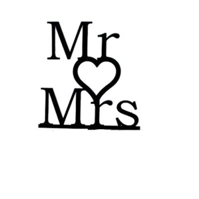 ARCHIVES  - Lettre Mr & Mrs pour gâteau de mariage - coloris noir : illustration
