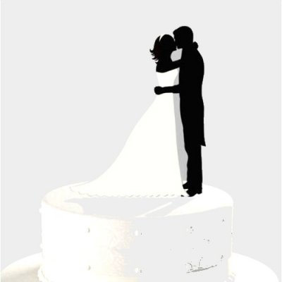 ARCHIVES  - Figurine mariage silhouette couple qui s'embrasse ... : illustration