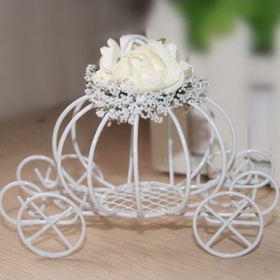 Boite de Drages  - Centre de table carrosse Cendrillon fleur ivoire thme ... : illustration