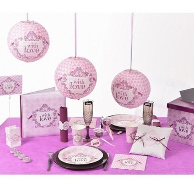 Mariage thme With Love  - 2 Lanternes Papier Vintage 