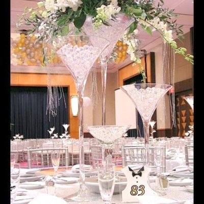 Décoration de Table Mariage  - Vase martini 70 cm décoration centre de table mariage : illustration