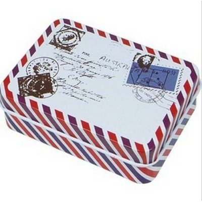 ARCHIVES  - Boîte à dragées lettre courrier airmail thème voyage : illustration