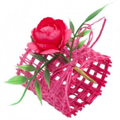 Dcoration de Table Mariage  - 2 Ronds de serviette tress fuchsia : Dco mariage : illustration