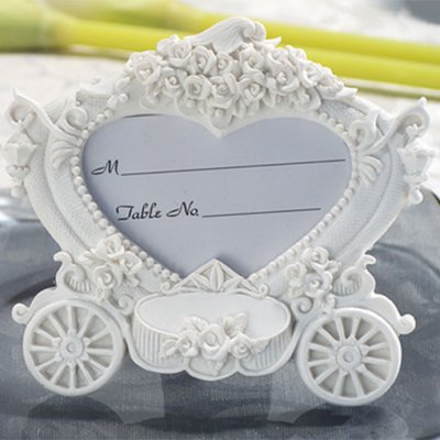 Cadre photo porte nom mariage  - Marque table cadre photo mariage carrosse Cendrillon : illustration