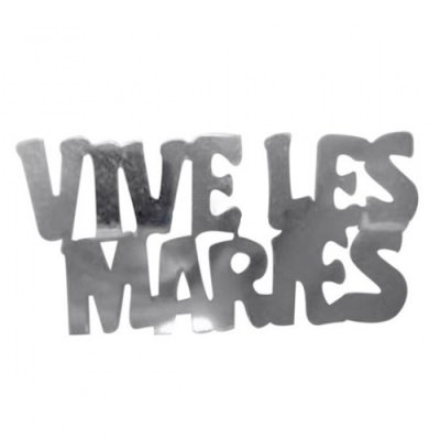 Décoration de Table Mariage  - Confettis de table mariage Vive Les Mariés, argent : illustration