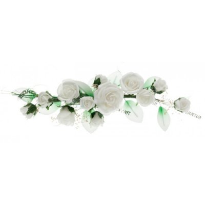 Centre de table  - Centre de table 11 roses blanches 30 cm Dcoration ... : illustration