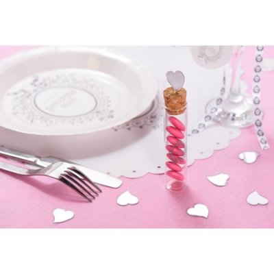 Mariage thme With Love  - Confettis de table miroir coeur : illustration