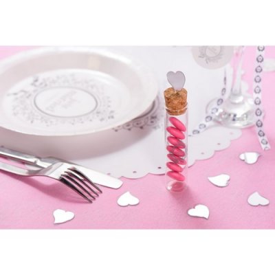 Mariage thme Just Married  - Confettis de table miroir coeur : illustration