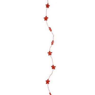 ARCHIVES  - Ruban Mousse Guirlande Petites Fleurs Rouges 1,25  : illustration