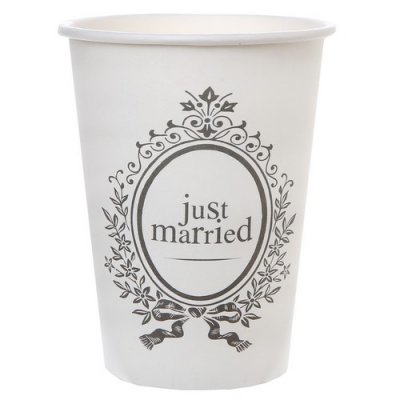 Gobelets jetables  - Gobelets thme Just Married : illustration