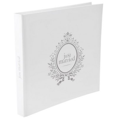 Mariage thme Just Married  - Livre d'or blanc Just Married : illustration