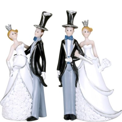 Dcoration de Table Mariage  - Figurine Maris en Haut de Forme : illustration