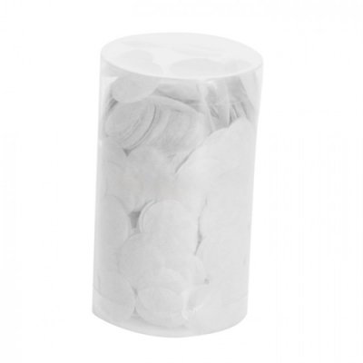 Confettis de table  - Tube de Confettis en papier de soie Blanc   : illustration