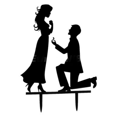 Dcoration de Table Mariage  - Figurine De Mariage Silhouette Conte De Fe  : illustration