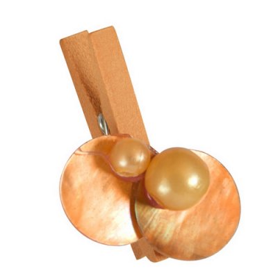 Décoration de Table Mariage  - 6 pinces orange / mandarine - nacres et perles sur ... : illustration