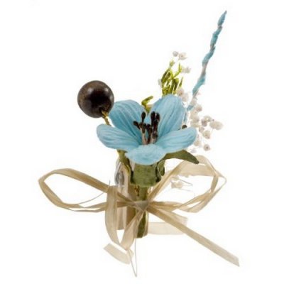 Décoration de Table Mariage  - 12 pinces à linge fleur turquoise : illustration