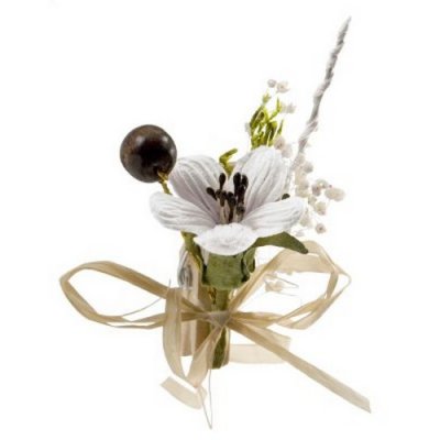 Décoration de Table Mariage  - 12 pinces à linge fleur blanche : illustration