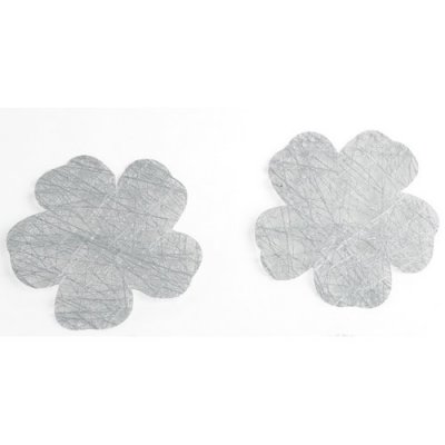 ARCHIVES  - 24 confettis fleurs en abaca gris : illustration
