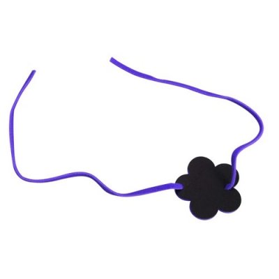 Marque-places de Baptme  - 6 fleurs ardoise sur lien violet / prune, dco de ... : illustration