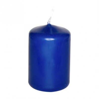 ARCHIVES  - Déco mariage bougie décorative cylindrique bleu marine : illustration