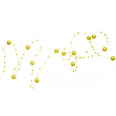 Décoration de Table Mariage  - Guirlande de perles sur fil métal jaune 130 cm  : illustration