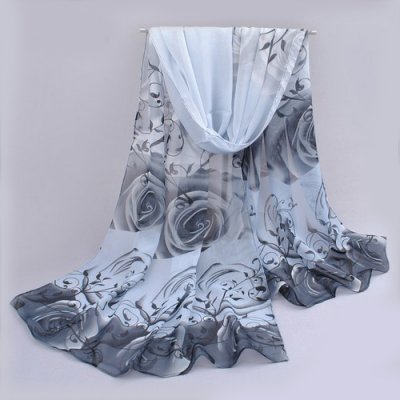 Etoles mariage et foulards  - Foulard charpe tole grise : illustration