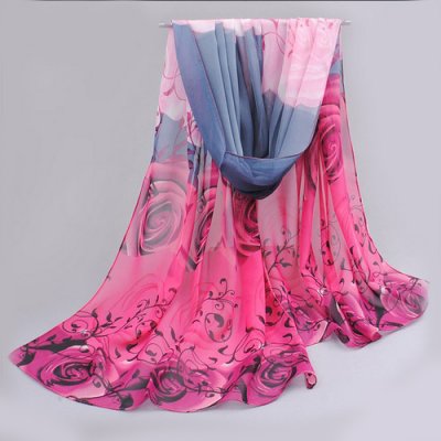 Etoles mariage et foulards  - Etole mariage fuchsia dgrad gris et noir  : illustration