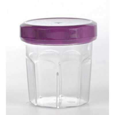 ARCHIVES  - 10 mini pots à confiture, couvercle violet / prune : illustration
