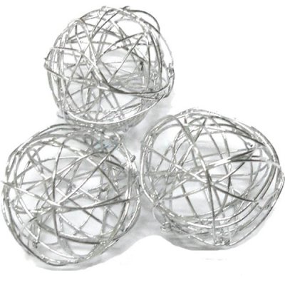 Décoration de Table Mariage  - 10 boules fil métal argent diamètre 2,5 cm Décor de ... : illustration