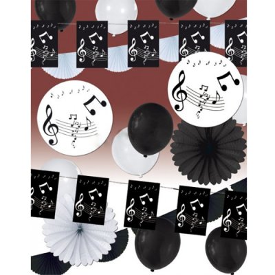 ARCHIVES  - Mini kit musique noir et blanc dcoration de salle  : illustration