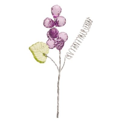Décoration de Table Mariage  - 6 grappes de raisin lilas sur tige  : illustration