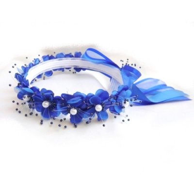 Diadme Couronne Enfant  - Couronne fleurs bleu royal pour demoiselle d'honneur ... : illustration