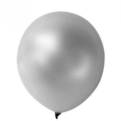 Ballon de Baptme-Naissance  - 10 ballons argent mtalliss diamtre 25 cm : illustration