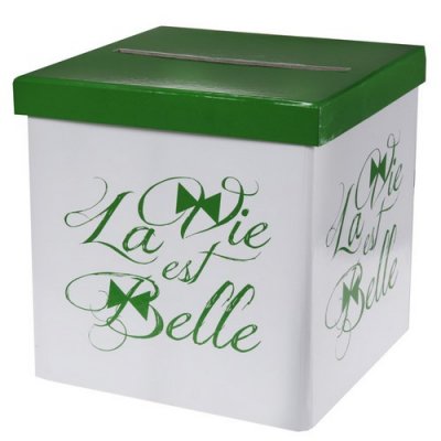 Urnes et Tirelires Mariage  - Urne tirelire de mariage La Vie est Belle : illustration