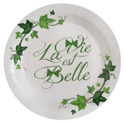Décoration de Table Mariage  - Assiettes jetables La Vie est Belle : illustration