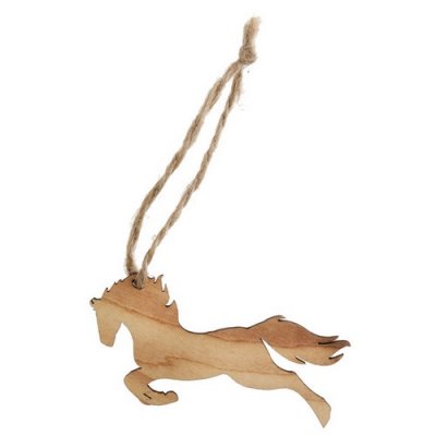 Dco de table Baptme  - Marque-place cheval en bois : illustration