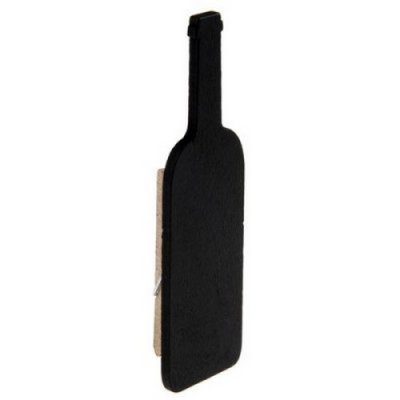 ARCHIVES  - 6 ardoises en forme de bouteille de vin sur pince : illustration