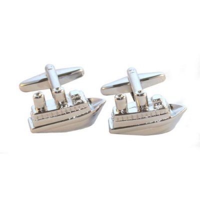 Bijoux et accessoires mariage Homme  - Boutons de Manchette Bateau Ton Argent : illustration