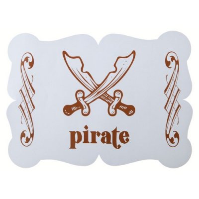 Dcoration de Baptme  - 6 sets de table Pirate bleu pastel : illustration