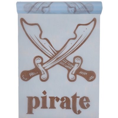 Dcoration de Baptme  - Chemin de table Pirate bleu pastel : illustration