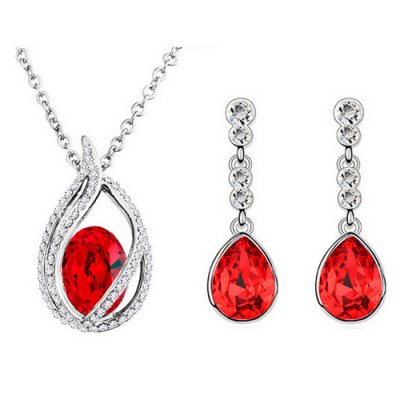 Promotions  - Parure de mariage cristal rouge ton argent : illustration