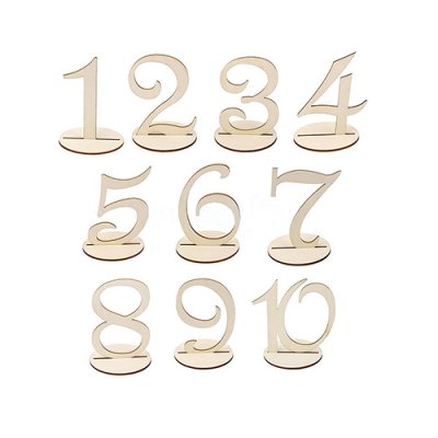 Plan de table  - Numros en bois pour plan de table mariage : illustration