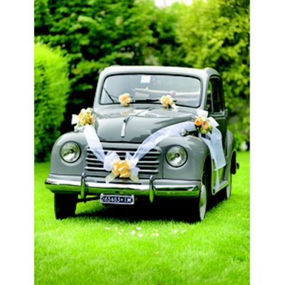 Noeuds, rubans, tulles - Dcoration mariage  - Kit Dcoration Voiture Mariage Blanc : illustration