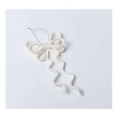 ARCHIVES  - Suspension noeud blanc à paillettes : illustration