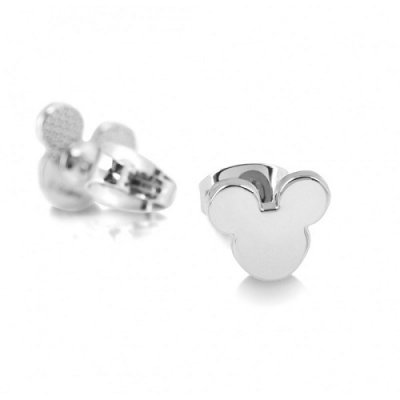 ARCHIVES  - Boucles d'oreilles plaqu-or blanc Mickey Mouse : illustration